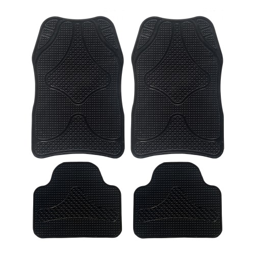 Tappetini Per Auto Universali In Gomma | Tappeti 4pz | Anteriori e Posteriori | Nero